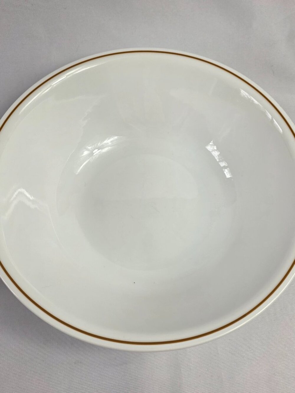 Corning Corelle Indian Summer 8 Inch Round Serving Bowl White Single Brown Ring